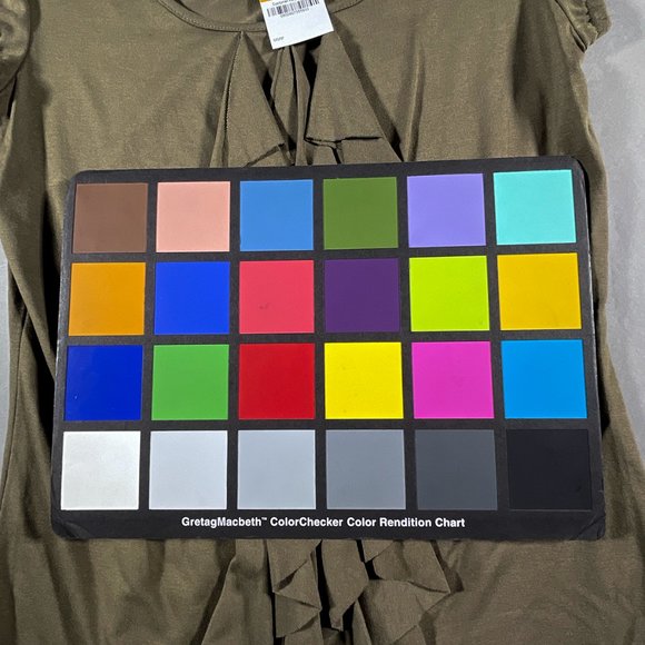 NWT - INC. Camo Green Tank Top Ruffle/Front Elastic Sleeves Size Small - Picture 11 of 11